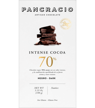 Tableta Chocolate Negro Pancracio Intense Cocoa 70%