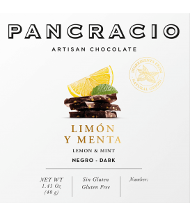 Mini Tableta Chocolate Negro Pancracio Limón y Menta 40gr